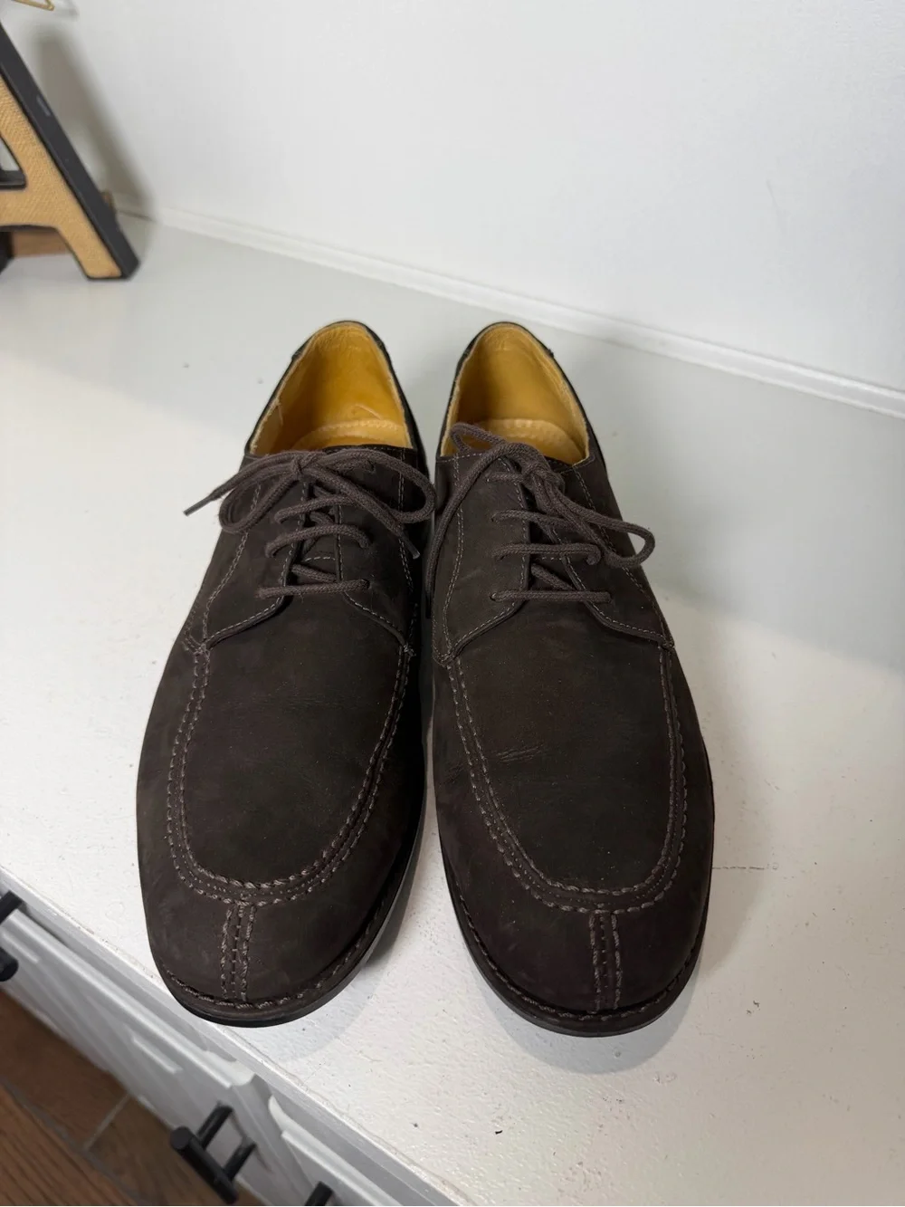 Sandro Moscoloni Men's 12D Brown Suede Oxford Shoes Comfort Soft Gel Lace Up